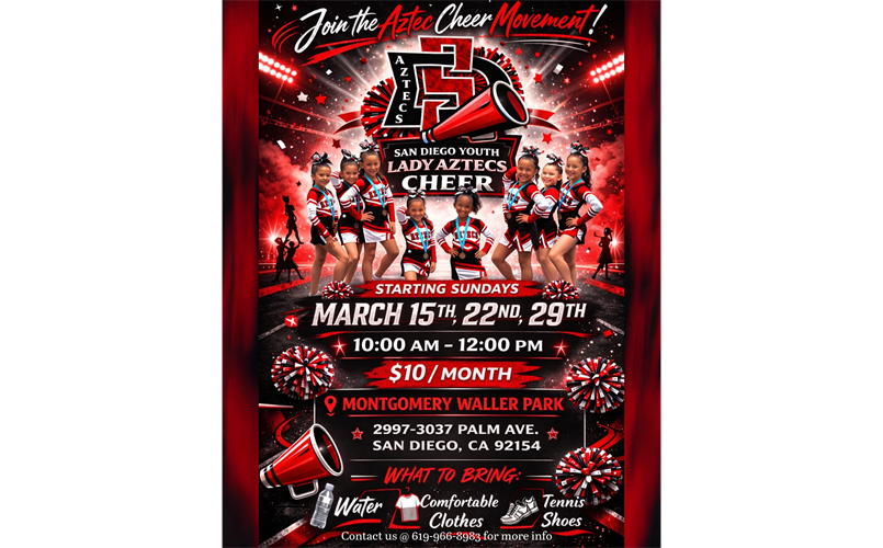 Lady Aztec's Cheer Clinics Begin MARCH 15TH